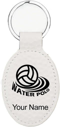 LaserGram Oval Keychain, Water Polo, Personalized Engraving Included