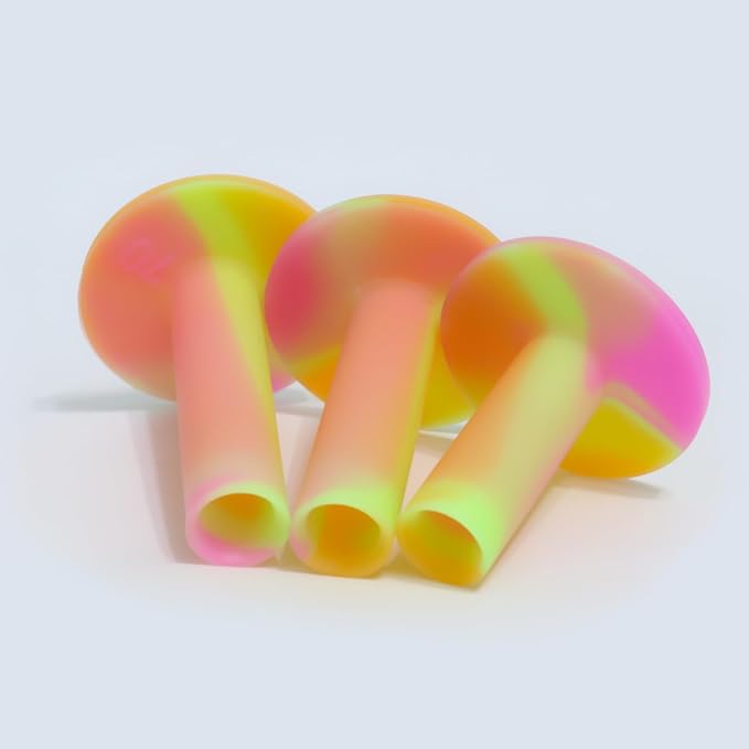LeFeng Sports Golf Rubber Tees Holder Set, Mixed Size Durable and Hight Elastic Driving Range Tees, Colorful Golf Tees for Golf Practice Mat (3Pcs Multicolor Golf Tee)