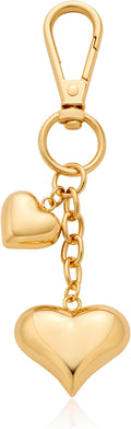Gold Charm Heart Keychain for Women Bagchain Gold Fashion Keychains Accessories