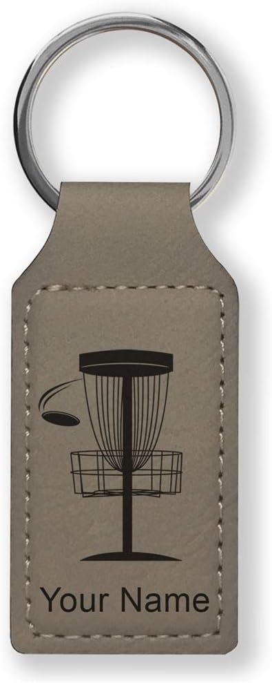 LaserGram Rectangle Keychain, Disc Golf, Personalized Engraving Included