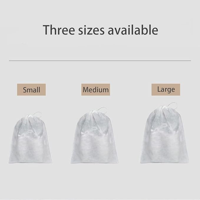 Travel Shoe Bags 10Pcs Non-woven Fabric Storage Bags Portable Dust Cover Pouch Packing Bags with Drawstring (Medium)