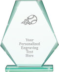 6" Jade Pyramid Crystal Award with Custom Engraving - Personalized Corporate Trophy Awards