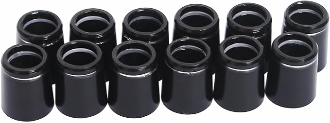 Mariyandh 12 Pcs ' Black Golf Club Ferrules for Irons Shaft Universal with Single Silver Ring