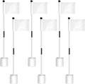 Lenwen 6 Set Golf Flagstick Golf Pin Flag Hole Cup Set Putting Green Flag and Poles Nylon Practice Portable 2 Section Design Putting Green Gifts for Yard Backyard Garden Driving Range