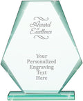 6" Jade Pyramid Crystal Award with Custom Engraving - Personalized Corporate Trophy Awards