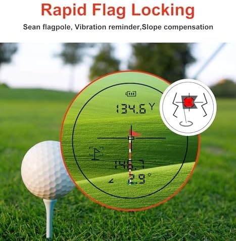 Golf Rangefinder with Slope & Pin Lock Vibration, 1000YD Golf Range Finder, 6X Magnification & HD LCD ， Rechargeable, with Magnetic Stripe,Laser Range Finder for Golf