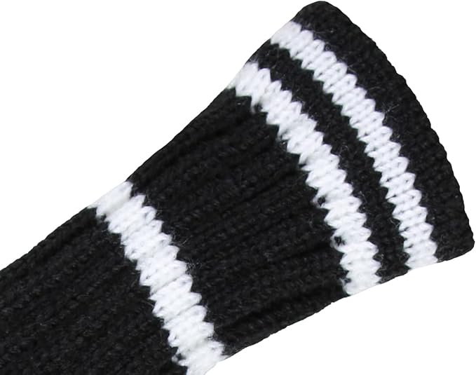 Scott Edward 1/7/10 Pcs Knitted Golf Club Head Covers for Irons Wedge Cuteness and Basically Socks Shape Washable Golf Club Head Protector on Classic Stripes Style，Double Sided Customization