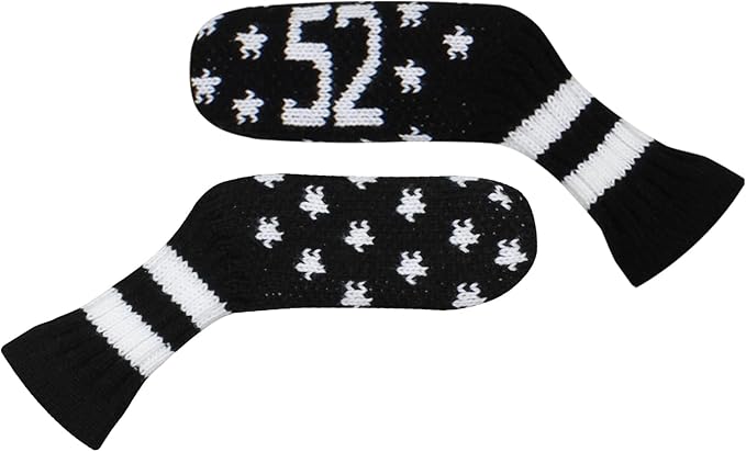 Scott Edward 1/7/10 Pcs Knitted Golf Club Head Covers for Irons Wedge Cuteness and Basically Socks Shape Washable Golf Club Head Protector on Pattern Style Double Sided Customized