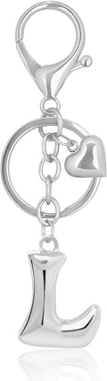 Gold Bubble Heart, Cherry, Bow & More Designs Letter Initial Keychain Bag Charms – Cute Purse Charms for Handbags
