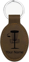 LaserGram Oval Keychain, Disc Golf, Personalized Engraving Included