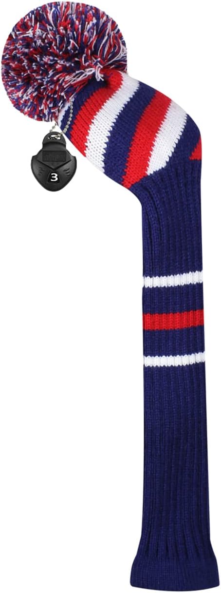 Scott Edward Knit Golf Head Covers for Woods Set of 3 Fits Well Driver(460cc) Fairway Wood and Hybrid(UT) The Perfect Change for Golf Bag