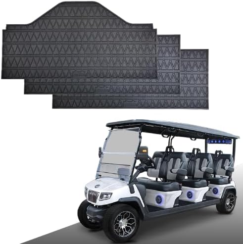 Club Clean Evolution Golf Cart Floor Mat, Fits D5 and D5 Max Models,Full Coverage 8 mm Heavy-Duty Compound Liner,Waterproof Non-Slip Floor Protector,Premium Custom Fit Design (D5 1st, 2nd, & 3rd Row)