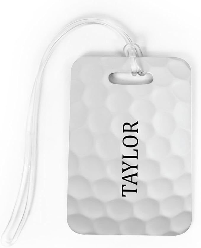 ChalkTalkSPORTS Golf Luggage Tag | Personalized Golf Ball Graphic | Medium