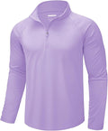 CRYSULLY Men's Long Sleeve 1/4 Zip Shirts Sun Protection Pullover UPF 50+ Rash Guard Running Lightweight T Shirt