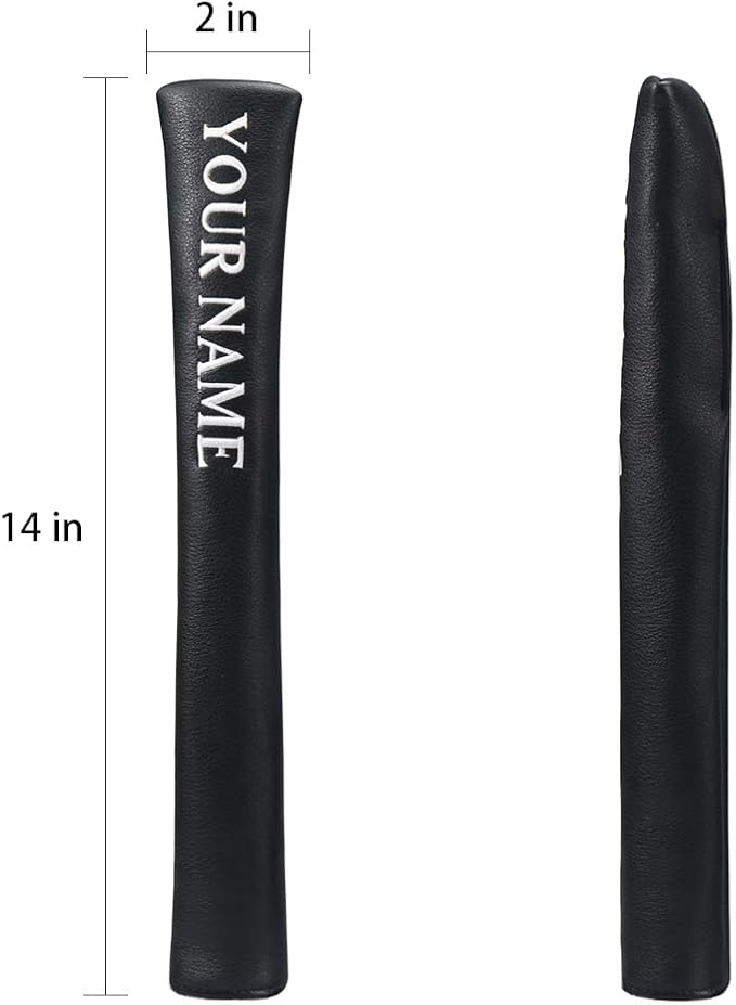Craftsman Golf Classic Well Made Black White Red Gray Leather Alignment Stick Cover Holder 14' Hold at Least 3 Sticks