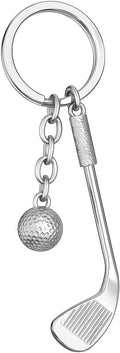 Golf Keychain – Golf Keychains Bag Charms for Women with Stainless Steel Finish & Textured Details, Cool Key Chains Gifts for Golfers & Sport Enthusiasts