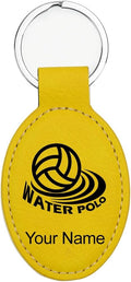 LaserGram Oval Keychain, Water Polo, Personalized Engraving Included