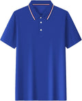 Polo Shirts for Men Dressy Casual Button Collared Golf T Shirt Classic Solid Color Business Summer Blouses