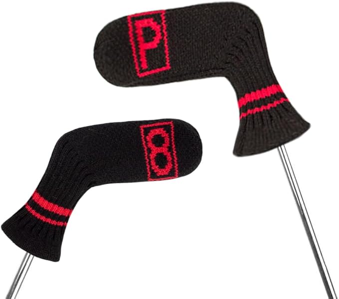 Scott Edward 10 Pcs Golf Club Head Covers for Irons Cuteness Basically Socks Shape Washable Durable Golf Club Head Protector Double Sided Knit Suitable for Most Brands