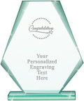 6" Jade Pyramid Crystal Award with Custom Engraving - Personalized Corporate Trophy Awards