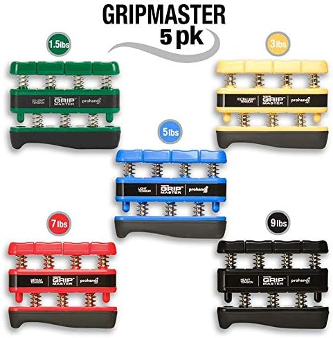 Prohands Gripmaster Hand Exerciser, Finger Exerciser (Hand Grip Strengthener), Spring-Loaded, Finger-Piston System, Isolate & Exercise Each Finger
