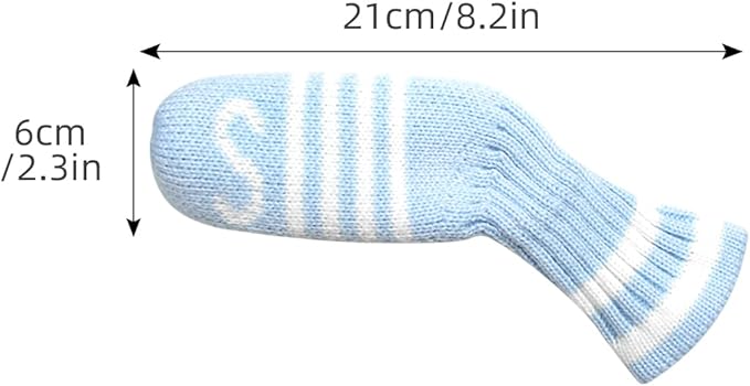 Scott Edward 1/7/10 Pcs Knitted Golf Club Head Covers for Irons Wedge Cuteness and Basically Socks Shape Washable Golf Club Head Protector on Classic Stripes Style，Double Sided Customization
