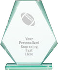 6" Jade Pyramid Crystal Award with Custom Engraving - Personalized Corporate Trophy Awards