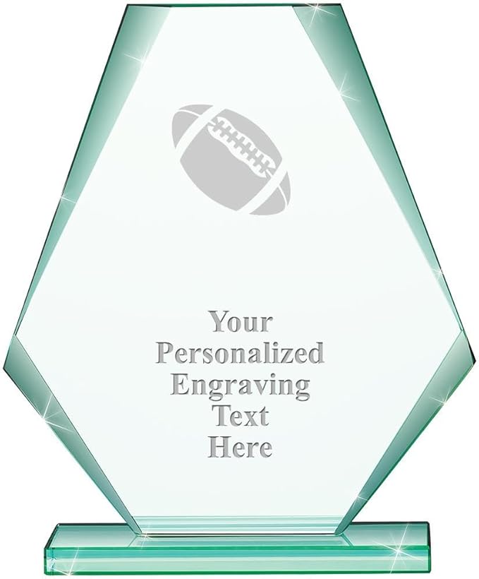 6" Jade Pyramid Crystal Award with Custom Engraving - Personalized Corporate Trophy Awards