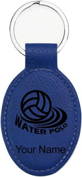 LaserGram Oval Keychain, Water Polo, Personalized Engraving Included