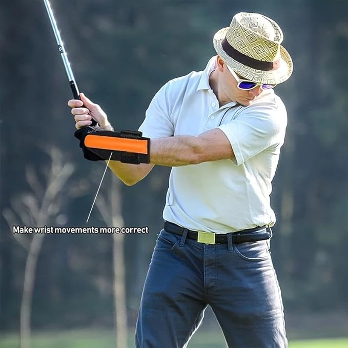 Golf Swing Training Kit with Wrist Stabilizer & Arm Support Band - Improve Posture, Accuracy & Power for Men Women Golfers