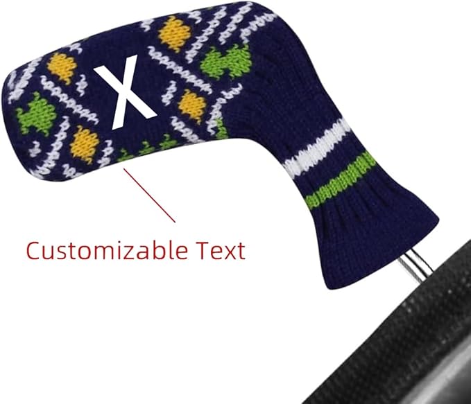 Scott Edward 1/7/10 Pcs Knitted Golf Club Head Covers for Irons Wedge Cuteness and Basically Socks Shape Washable Golf Club Head Protector on Pattern Style Double Sided Customized
