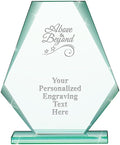 6" Jade Pyramid Crystal Award with Custom Engraving - Personalized Corporate Trophy Awards