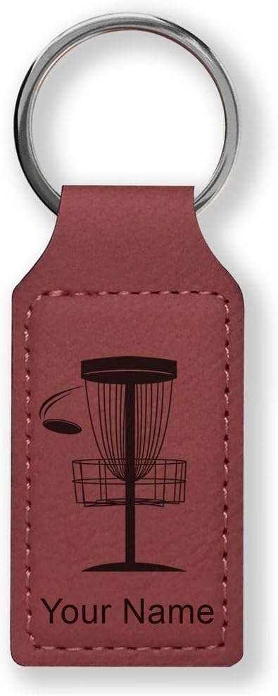 LaserGram Rectangle Keychain, Disc Golf, Personalized Engraving Included
