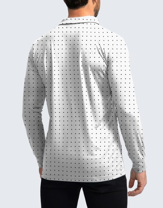 Men's Polo Shirt Long Sleeve Golf Shirts Lightweight UPF 50+ Sun Protection Cool Shirts for Men Work Fishing Outdoor