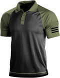 HARGLESMAN Men's 1776 Independence Day American Flag Short Sleeve Polo Golft Shirt(S-3XL)