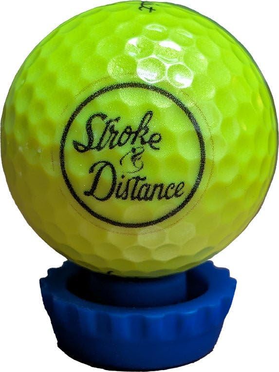 Stroke & Distance Bottle Cap Tee Double Pack - Keep Beverages Secure & Tee Off in Style - Par 3 Height - Insert Any Tee - Training Aid