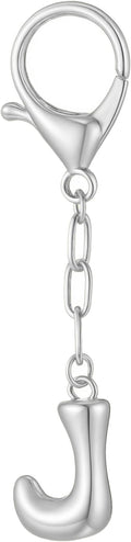 Gold Bubble Initial Keychain Charm for Women Chunky Bag Purse Charms A-Z Letter Key Chains for Handbag Accessories