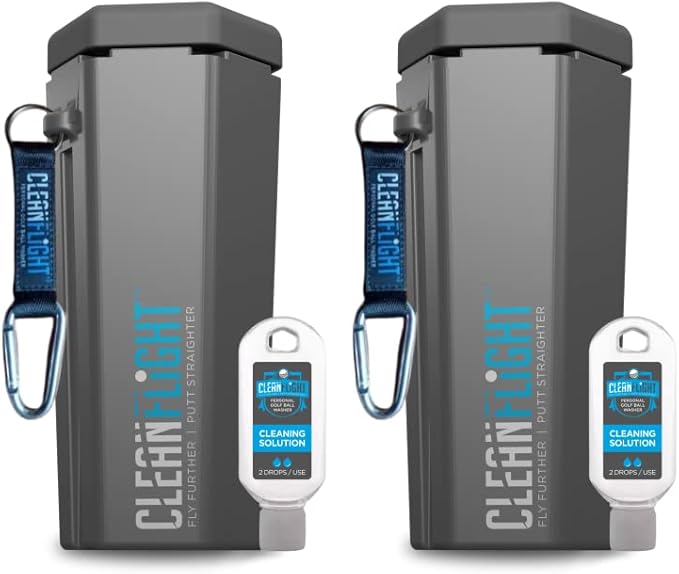 Premium Golf Ball Washer - Portable Cleaner for Golf Bag or Cart - Best Golf Accessories Gifts for Men & Women