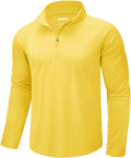 CRYSULLY Men's Long Sleeve 1/4 Zip Shirts Sun Protection Pullover UPF 50+ Rash Guard Running Lightweight T Shirt