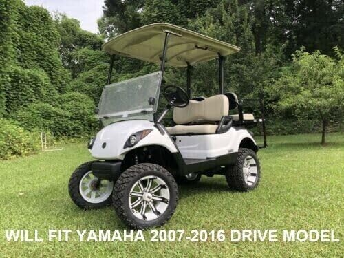 Huskey Parts Company 4PCS Brown Golf Cart Seat Covers Diamond Stitch Compatible with Yamaha Drive G29 2007-2016, Drive 2 2017+, Marine Grade Vinyl, Custom Fit, Staple On