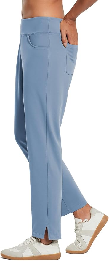 baleaf Women's Fleece Lined Pants Stretch Water Resistant Winter Thermal Travel Pants Cold Weather Gear Pockets Work Golf