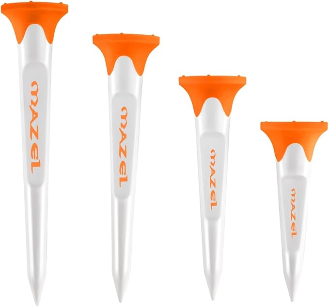 MAZEL Plastic Golf Tees 8 Pack｜Excellent Durability and Stability Plastic Tees with 5 Prongs,Reduces Friction & Side Spin
