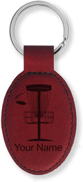 LaserGram Oval Keychain, Disc Golf, Personalized Engraving Included