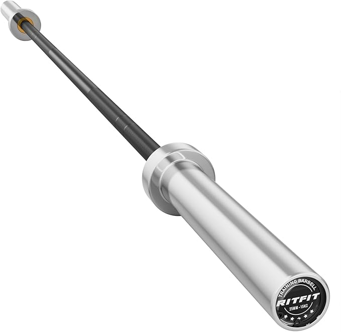 RITFIT 7FT Olympic Barbell for Strength and Weightlifting Training - 2 Inch Olympic Bar for Squat, Deadlift, Bench Press, Curl, Overhead Press - 500lbs/1000lbs/1500lbs Capacity