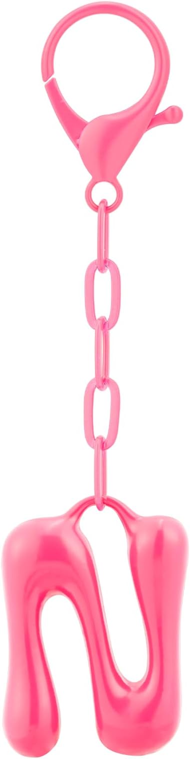 Initial Bag Charms, Bubble Letter Charm for Handbags, Cute Keychain with Letter, Initial Bag Charms for Women
