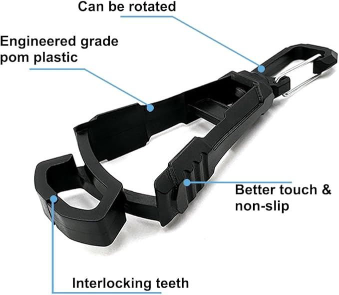 4Pcs Glove Clips for Work Glove Holders, Powerful Bite Glove Holder for Belt and Pants, Prevent Loss and Free Hands Glove Clip, Improve Work Efficiency and Safety, for Construction Gloves, Helmets