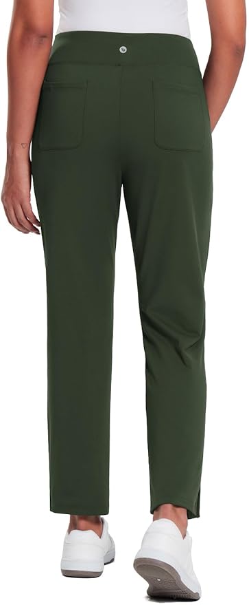 baleaf Women's Fleece Lined Pants Stretch Water Resistant Winter Thermal Travel Pants Cold Weather Gear Pockets Work Golf