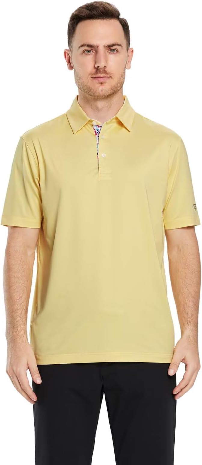 Mens Polo Shirts Short and Long Sleeve Casual Solid Stylish Dry Fit Performance Designed Collared Golf Polo Shirts for Men