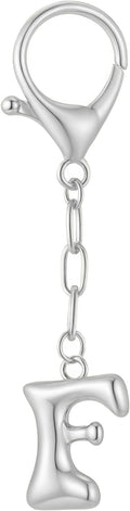 Gold Bubble Initial Keychain Charm for Women Chunky Bag Purse Charms A-Z Letter Key Chains for Handbag Accessories