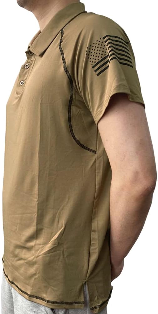 HARGLESMAN Men's 1776 Independence Day American Flag Short Sleeve Polo Golft Shirt(S-3XL)